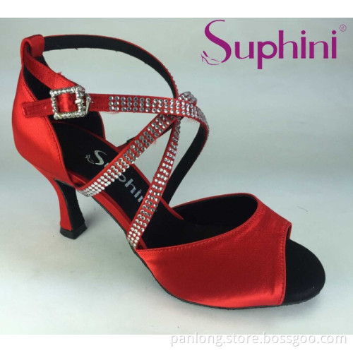 Red Woman Salsa Dance Shoes